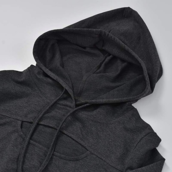 Keyhole Long Sleeve Hoodie Top - Picture 4 of 6